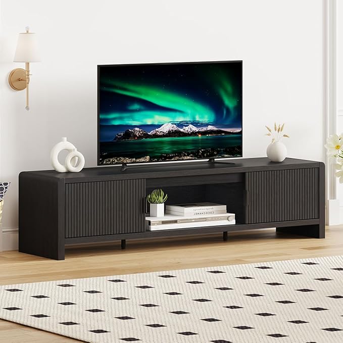 Waveform Fluted-Door TV Stand 63"