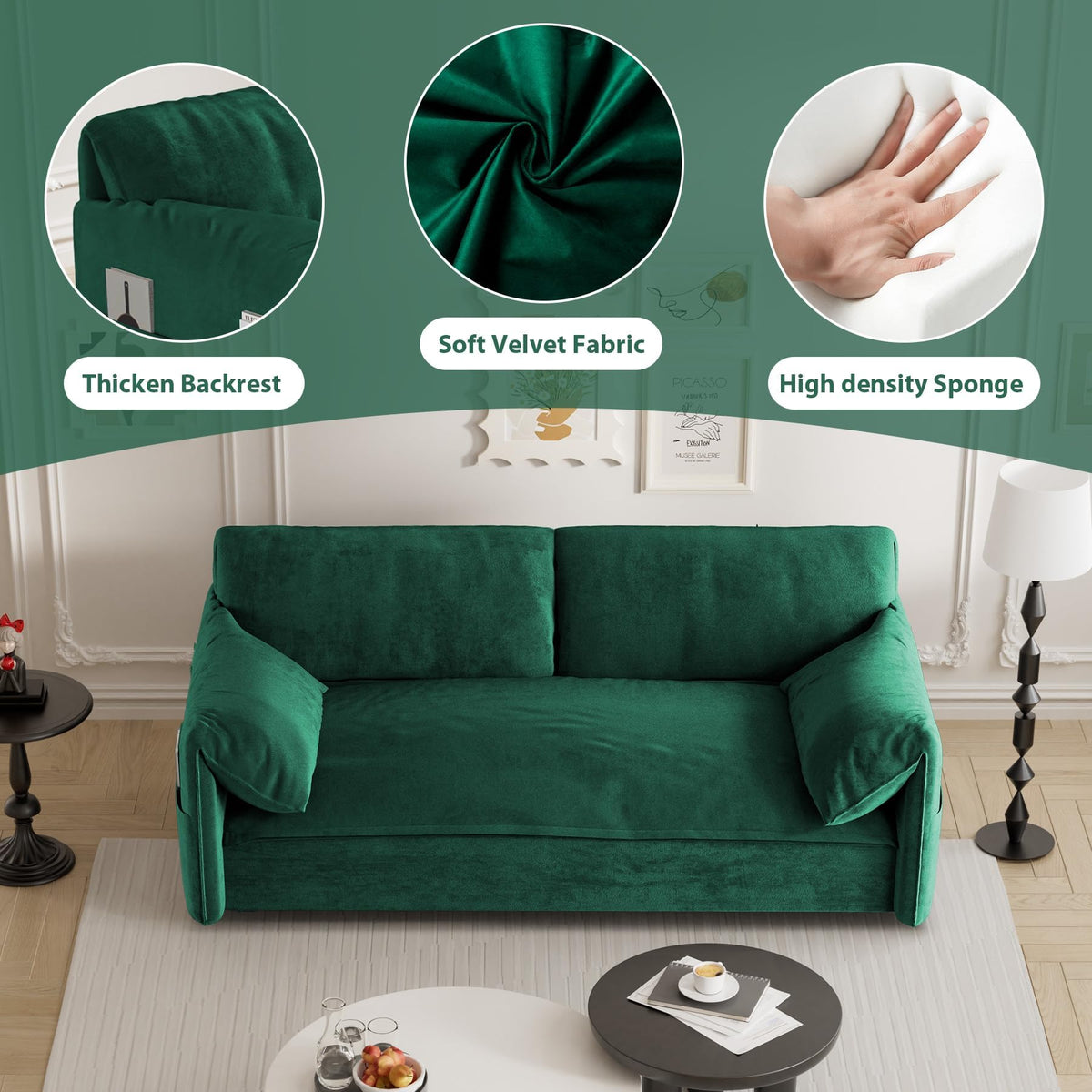 Green Velvet Sleeper Sofa