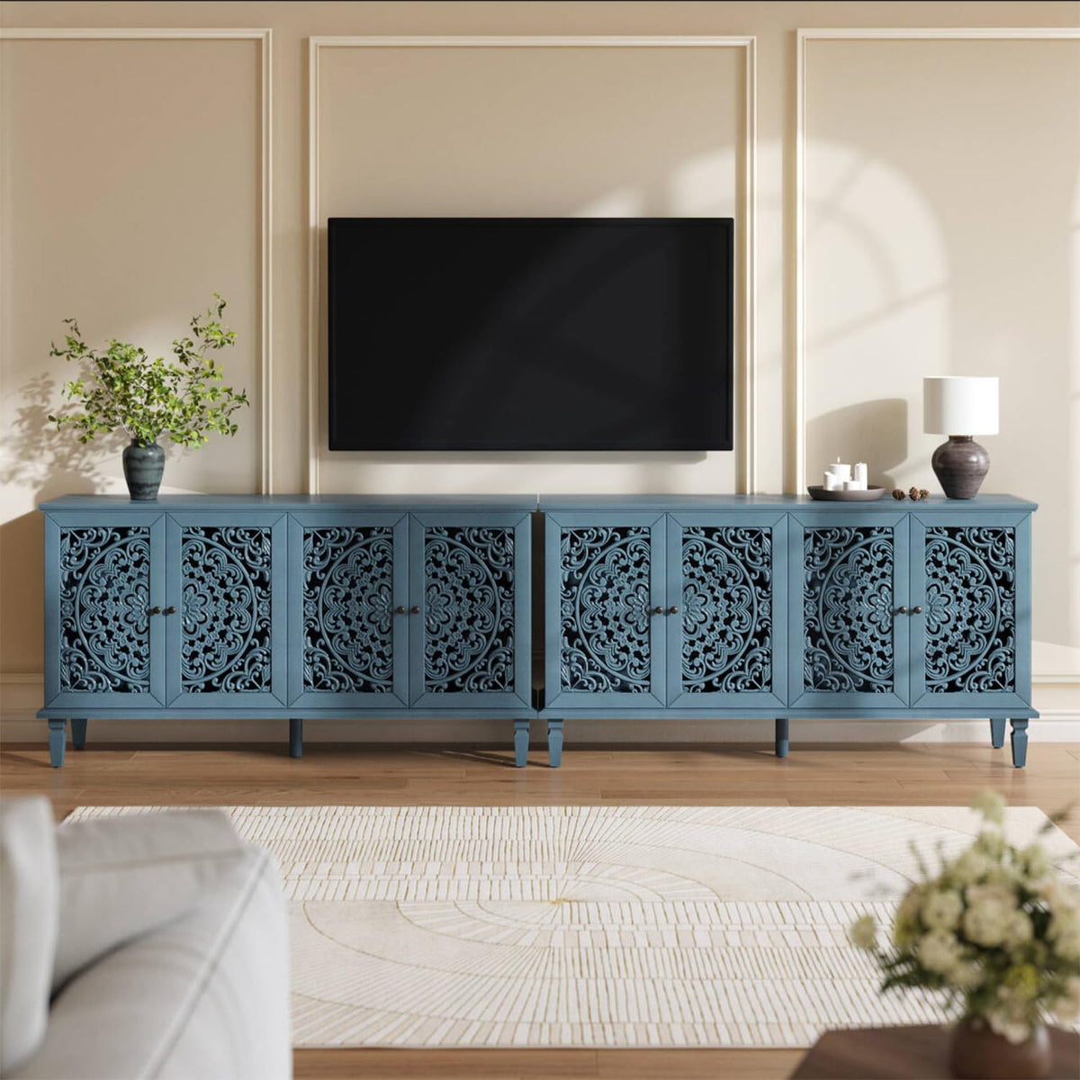 Carved 4-Door Sideboard
