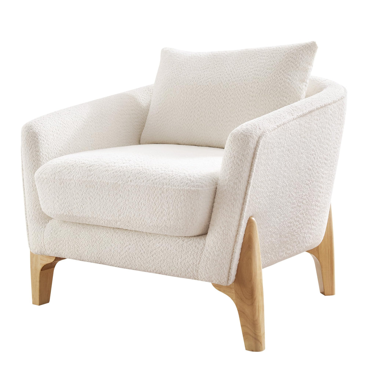 White Fleece Accent Chair