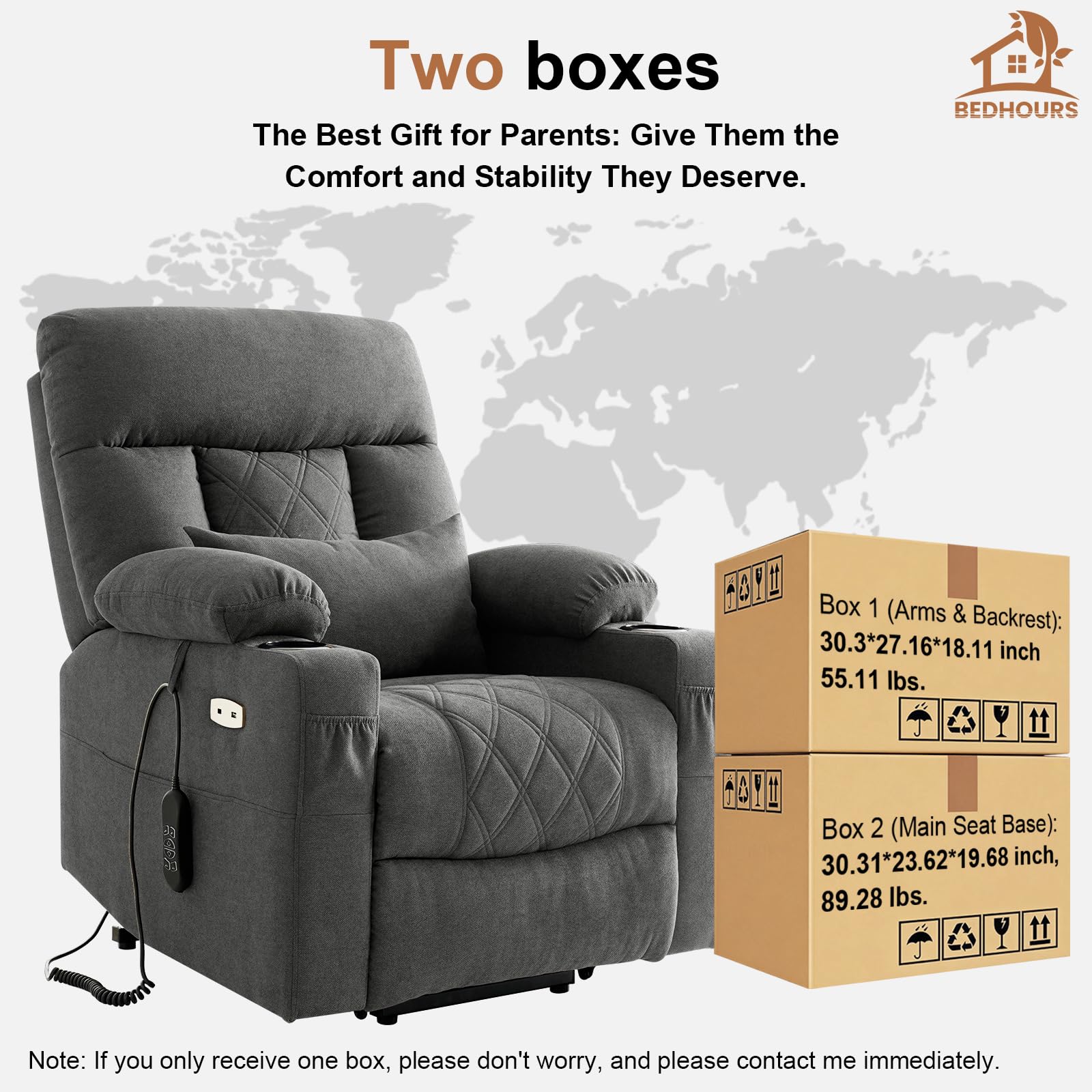 Triple Motor Power Lift Recliner Chair