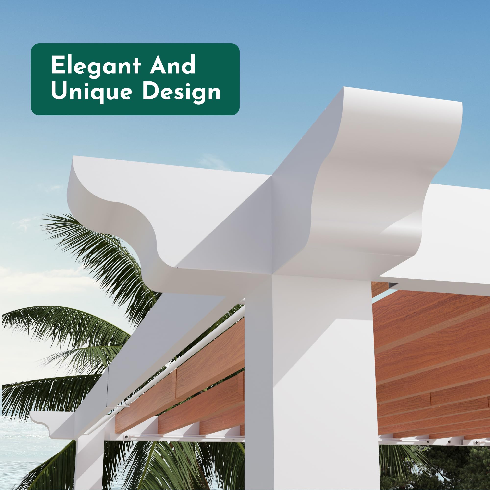 Modern Shade Open Sky 10' x 12' Outdoor Pergola Gazebo, Heavy-Duty Metal Pergola Cabana, Modular Outdoor Pergola System for Patio, Deck, Garden, Backyard & Poolside Entertaining