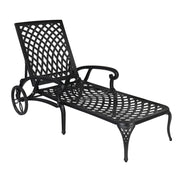 Outdoor Chaise Lounge Chair with Adjustable Backrest & Wheels