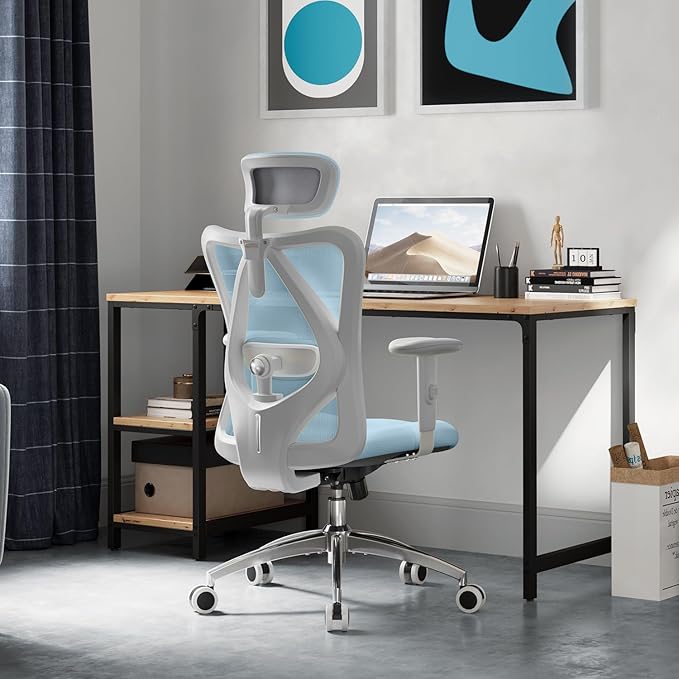 Ergonomic Mesh Office Chair with Adjustable Headrest & Lumbar Support