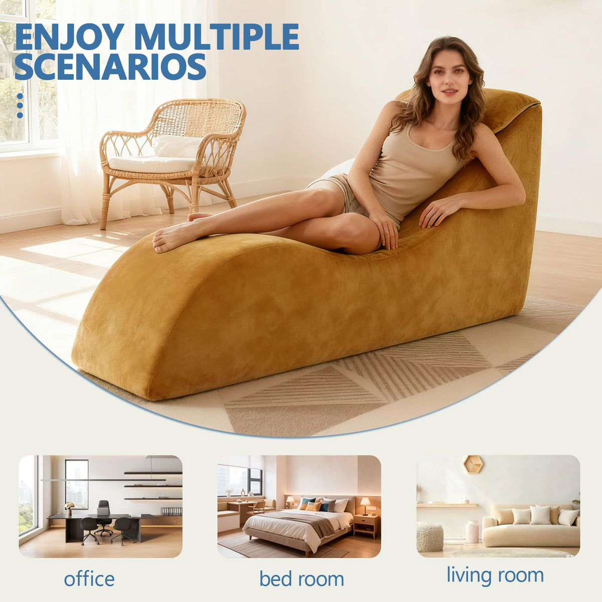Chenille Yoga Chaise Lounge