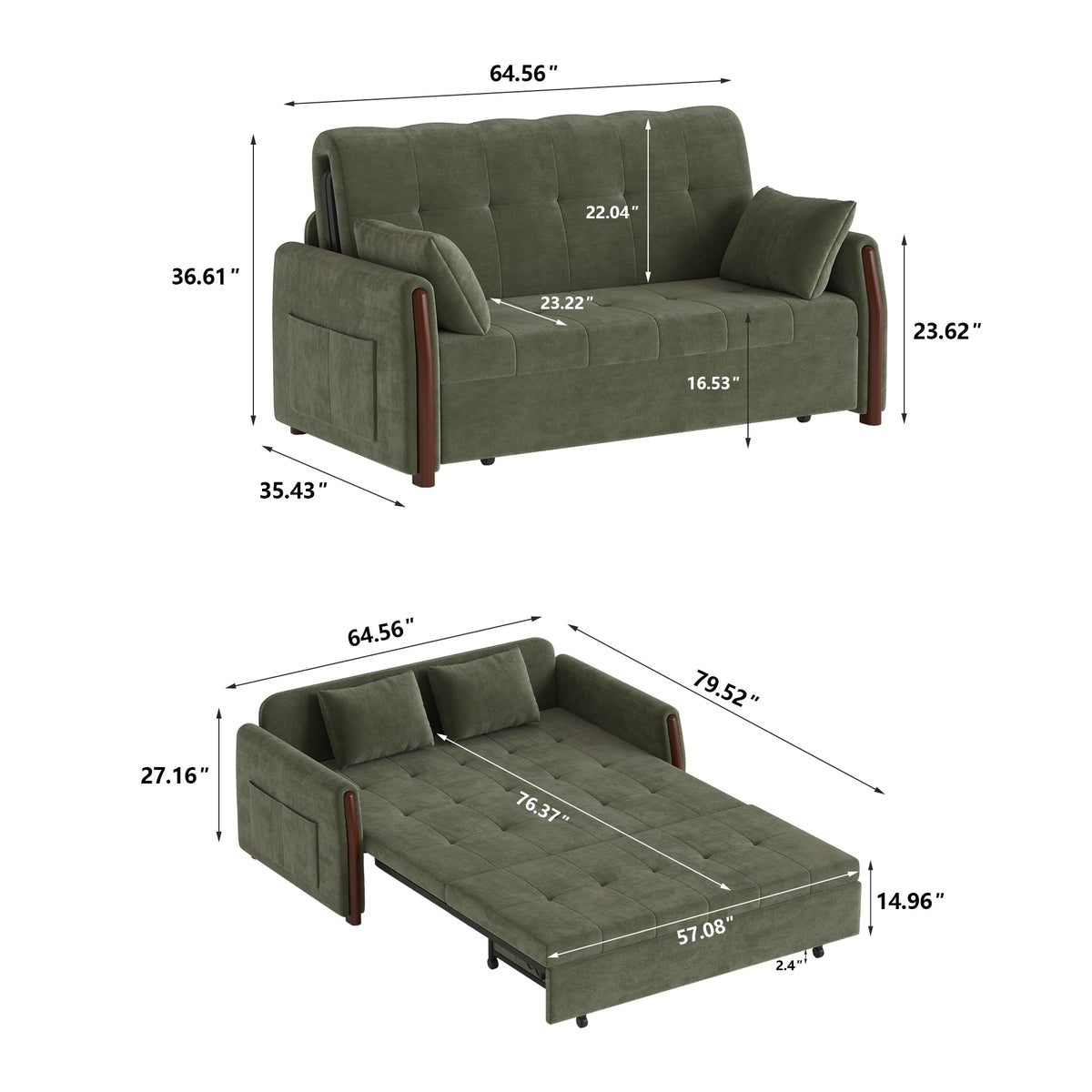 Convertible Loveseat Sofa Bed