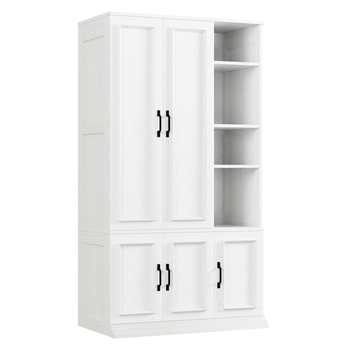 LIKIMIO Armoire Wardrobe Closet 70" H, 5 Doors for Bedroom, White