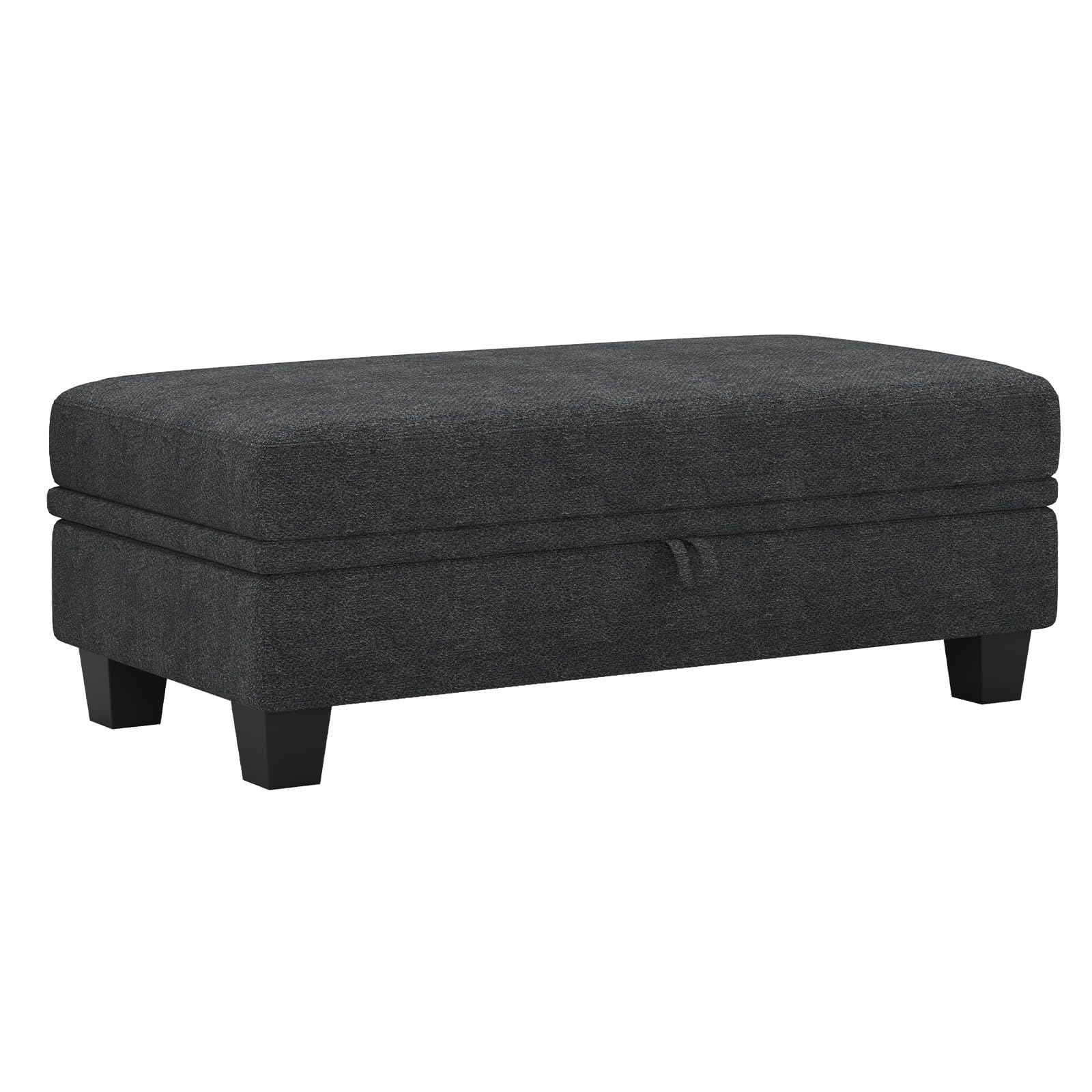 Belffin 45.9" Storage Ottoman Bench Oversized Ottoman for Footrest Upholstered Entryway Bench with Seating for Bedroom, Living Room. Dark Grey