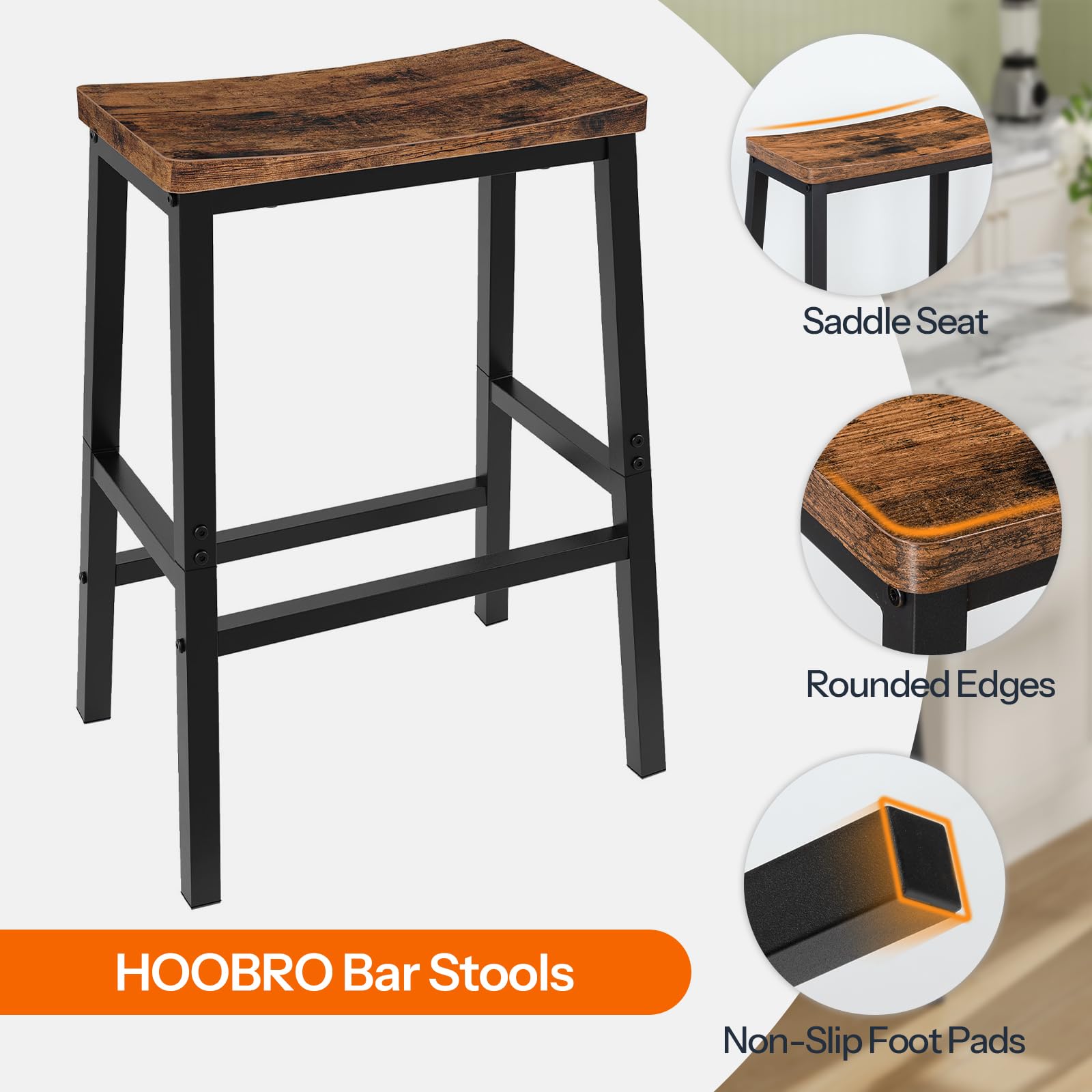 Industrial Bar Stools Set of 4