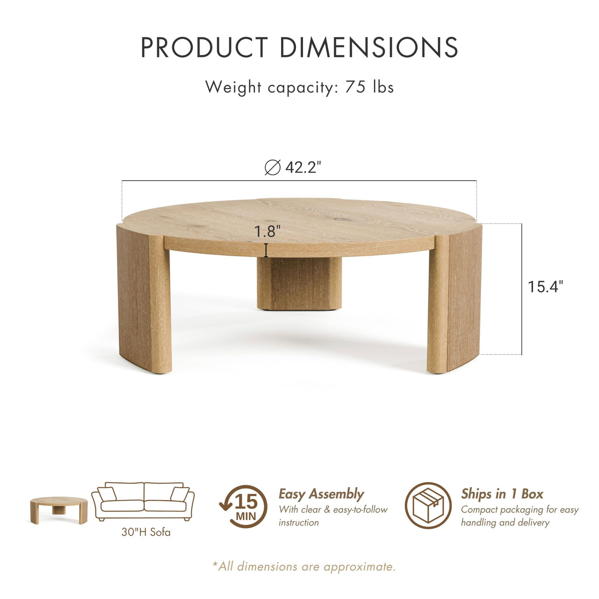 Round Oak Coffee Table