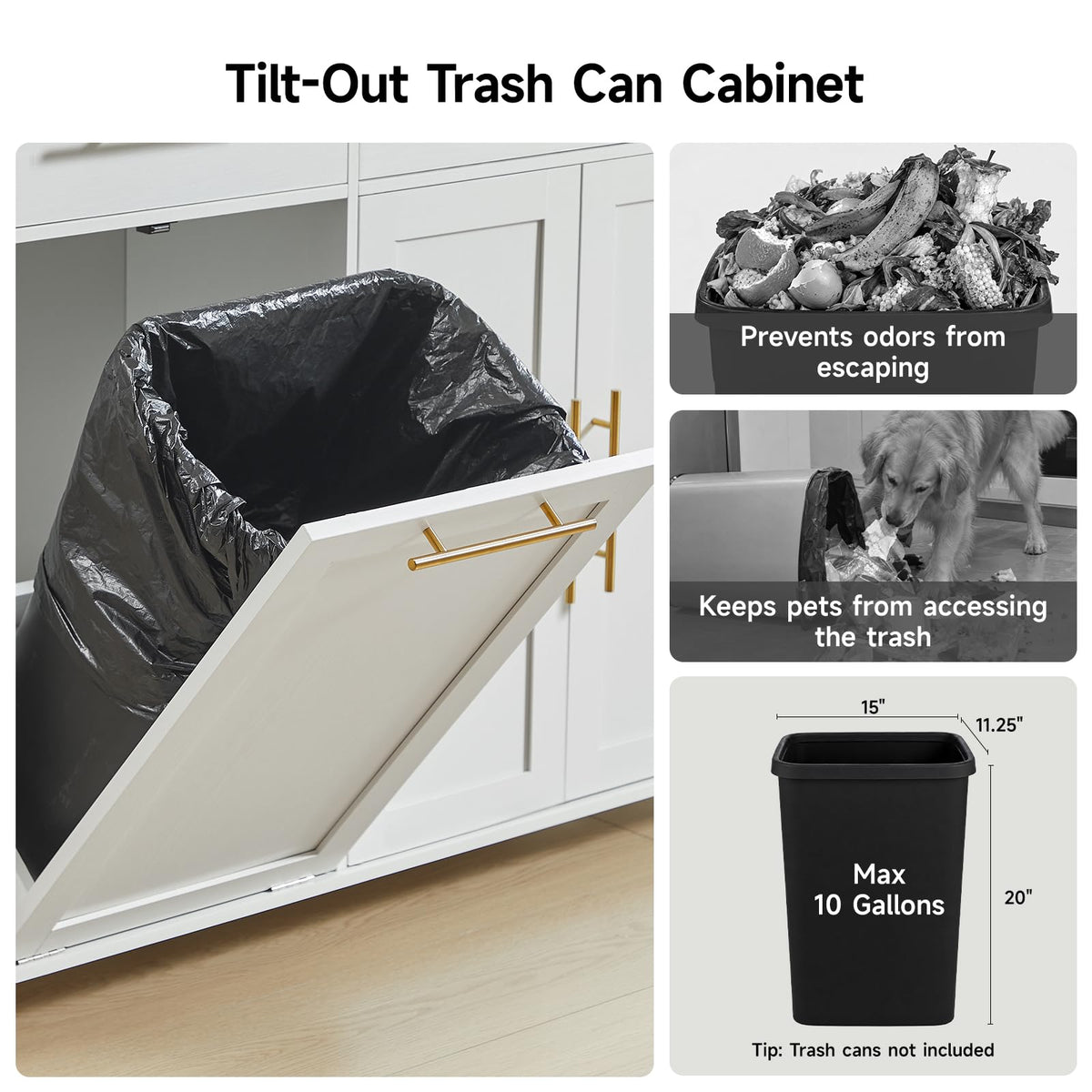 White Kitchen Island Cart with Power Outlet