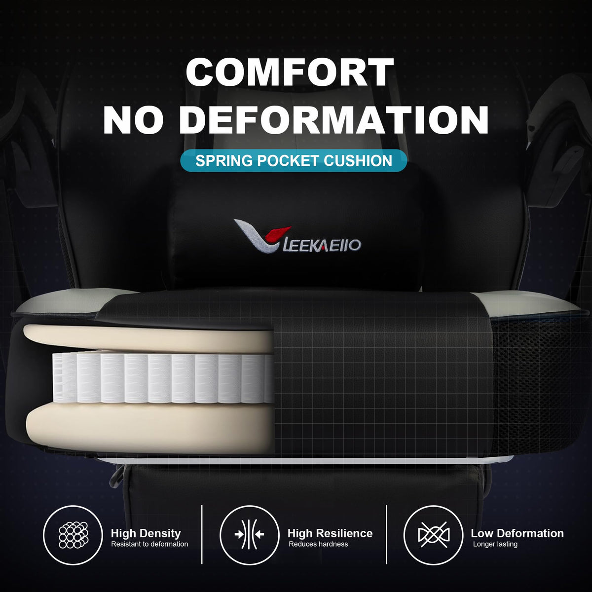 Wide Seat Gaming Chair with Footrest