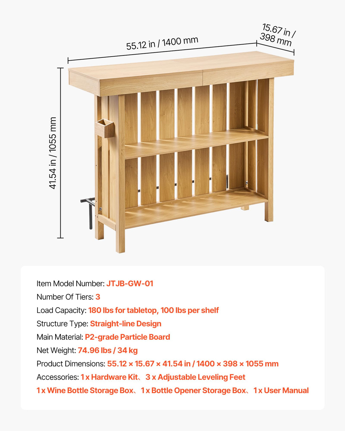 3-Tier Home Bar Table