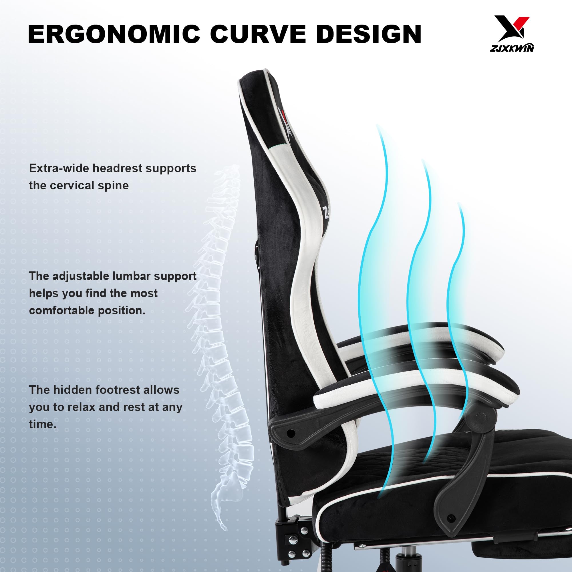 Ergonomic High-Back Gaming Chair with Footrest & Lumbar Support