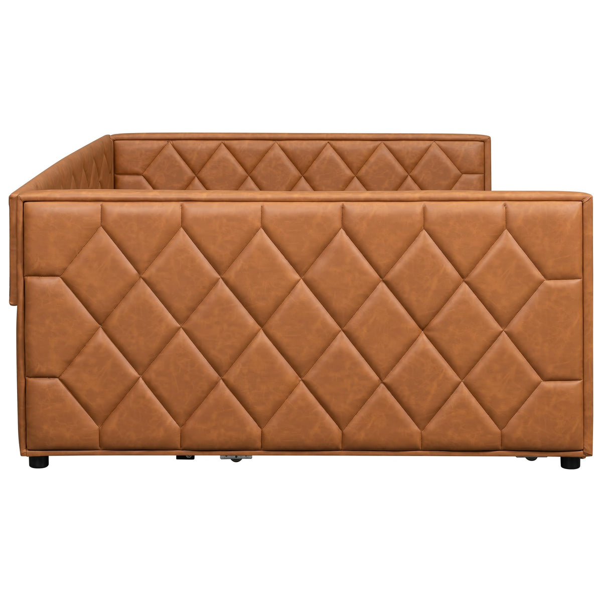 Waifahlo Full Size Trundle Beds, Upholstered Daybed with LED Armrests