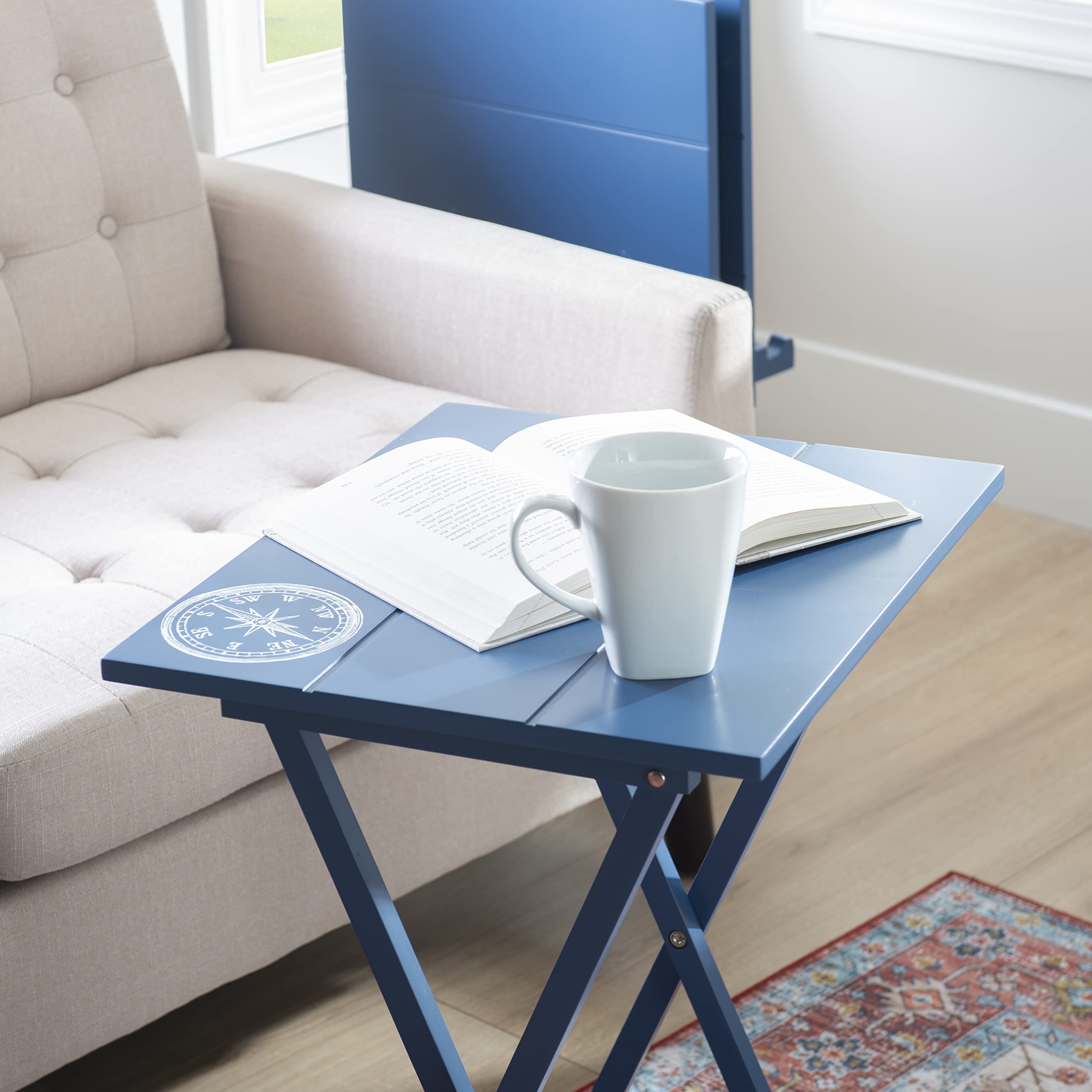 Folding Tray Table Set of 4 with Storage Stand