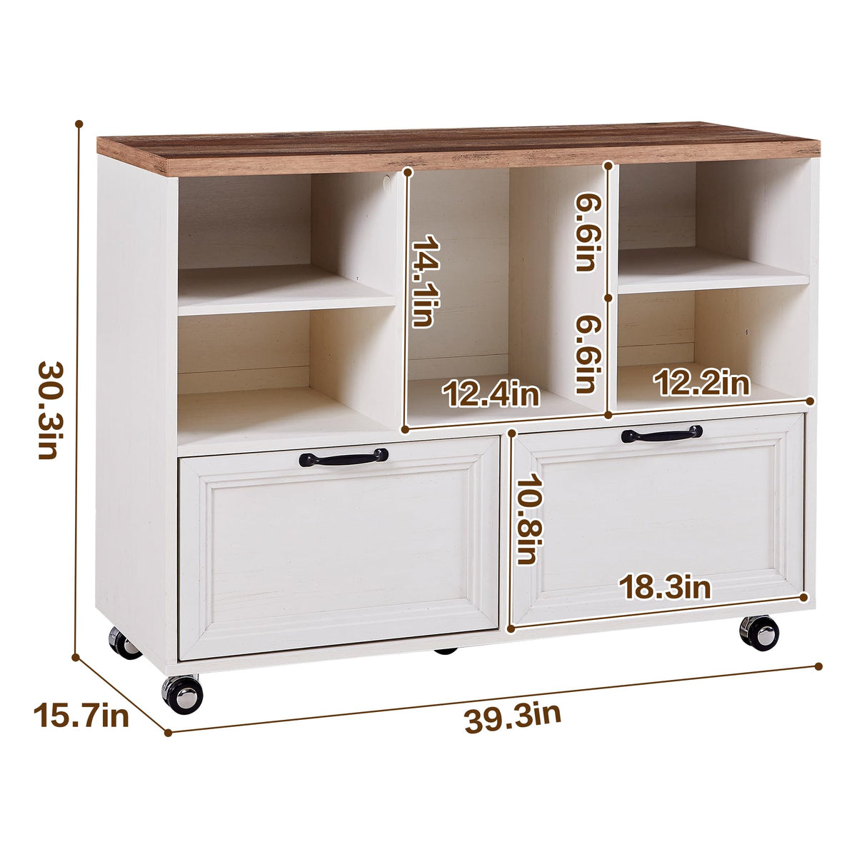 Farmhouse Rolling File Cabinet
