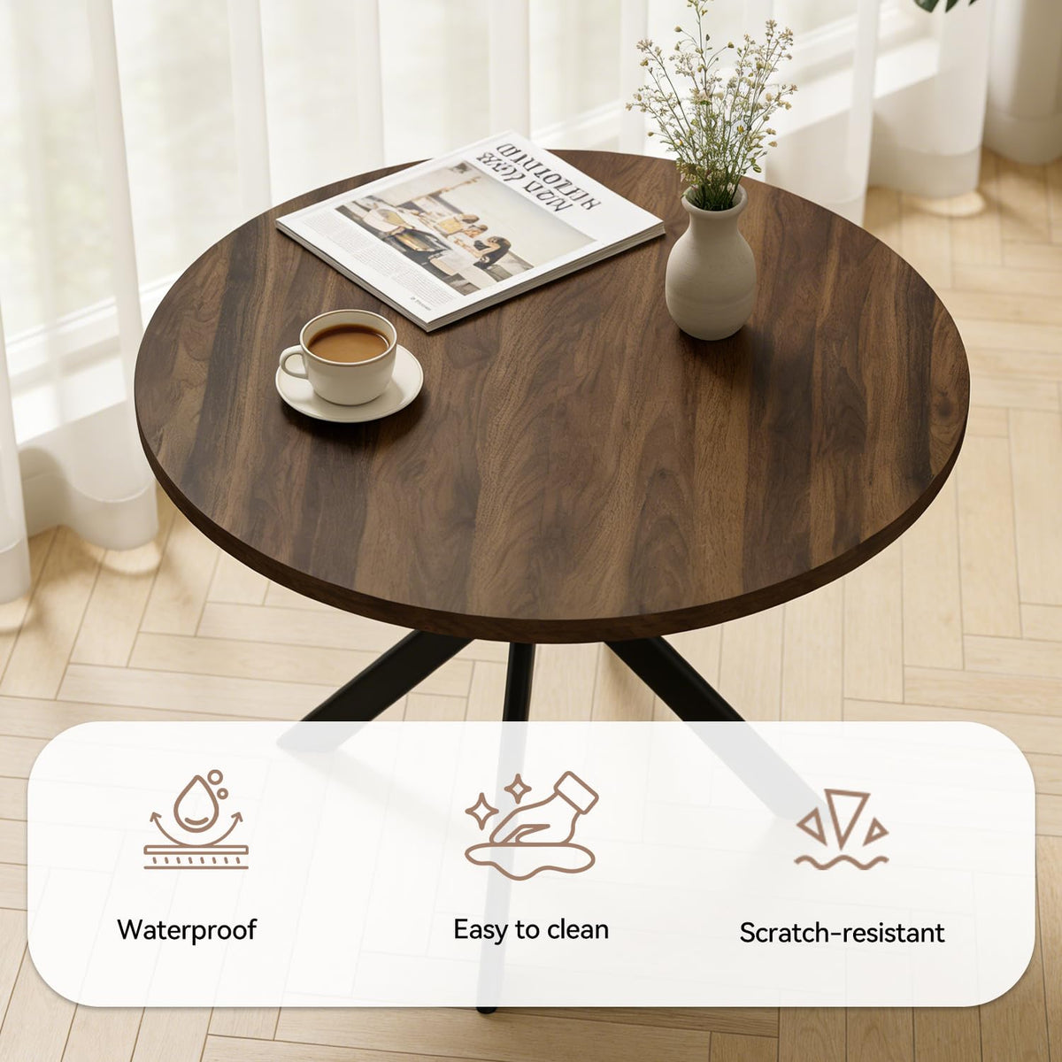 Round Dining Table Set for 4
