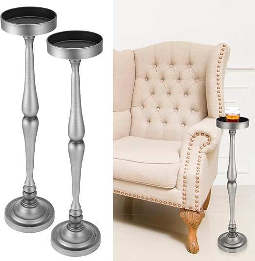 Round Metal Martini Drink Tables Set of 2