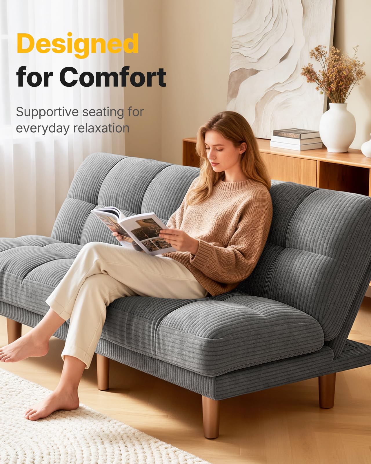 65" Convertible Futon Sofa Bed