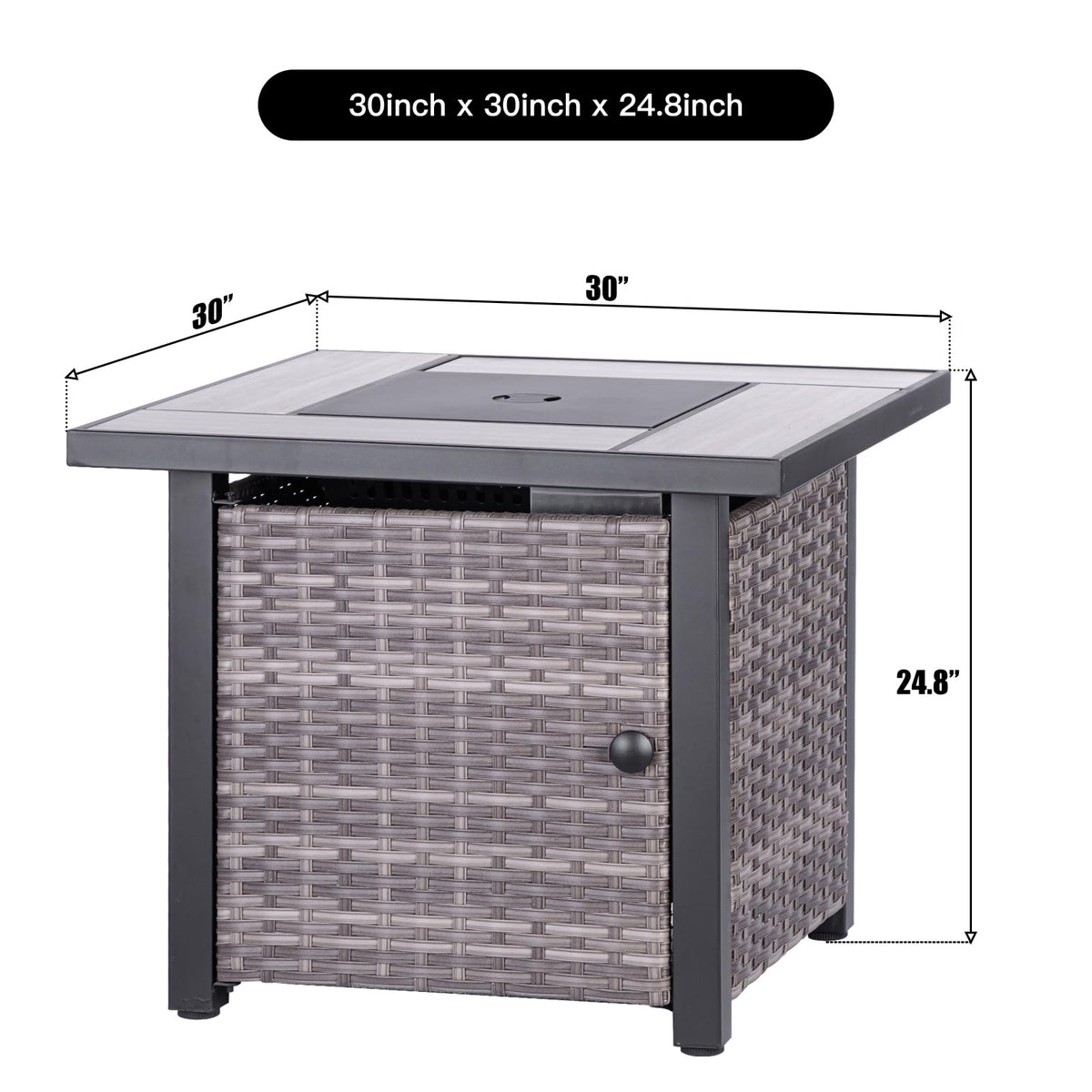 Ceramic Propane Fire Pit Table