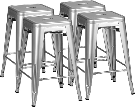 Stackable Metal Counter Stools, Set of 4