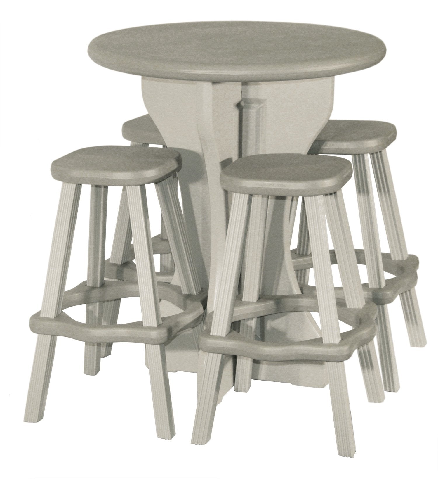 Round Resin Patio Bar Table Set with 4 Barstools
