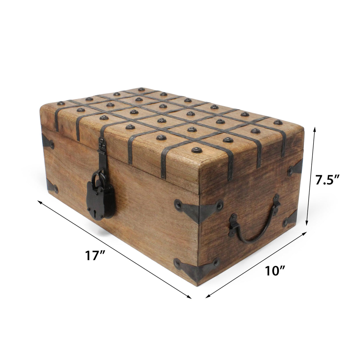 Wooden Treasure Chest with Lock