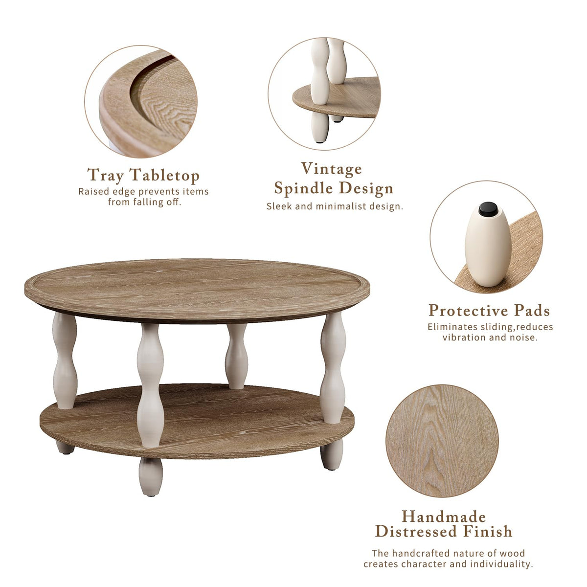 Round Farmhouse Coffee Table