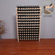 FDHUIJIA Wine Rack Cabinet 130 Bottle Wooden Stackable Storage freestanding Floor Modular Wine Cellar Shelf