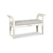 Tufted Accent Bench with Scrolled Arms