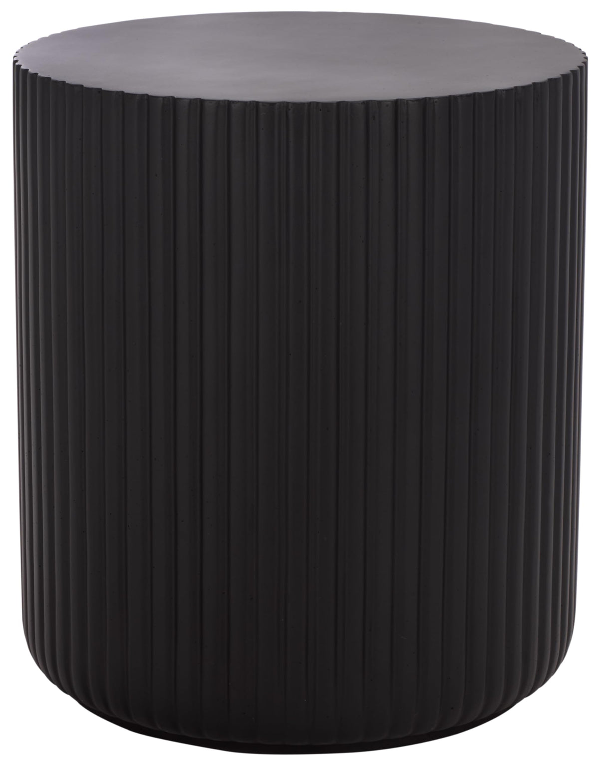 SAFAVIEH Outdoor Patio Furniture Collection - Napa Black Ficonstone Side Table, Round Modern Patio Accent Table, Fully Assembled (PAT1539A)