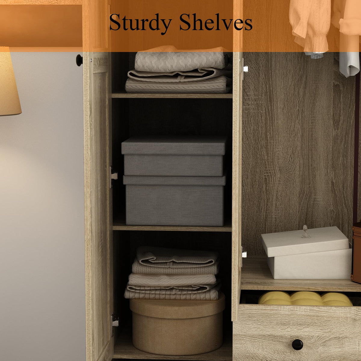 Rattan Wardrobe with Drawers