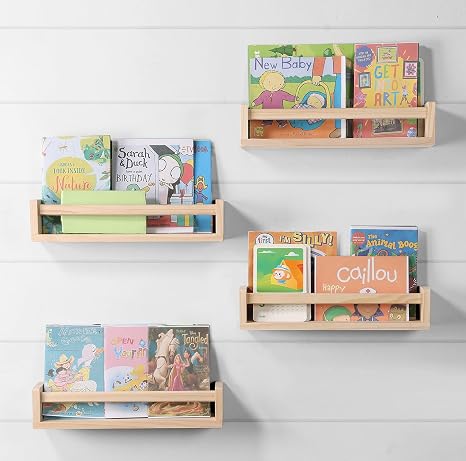 Kids Wall Floating Book Shelves Set of 4