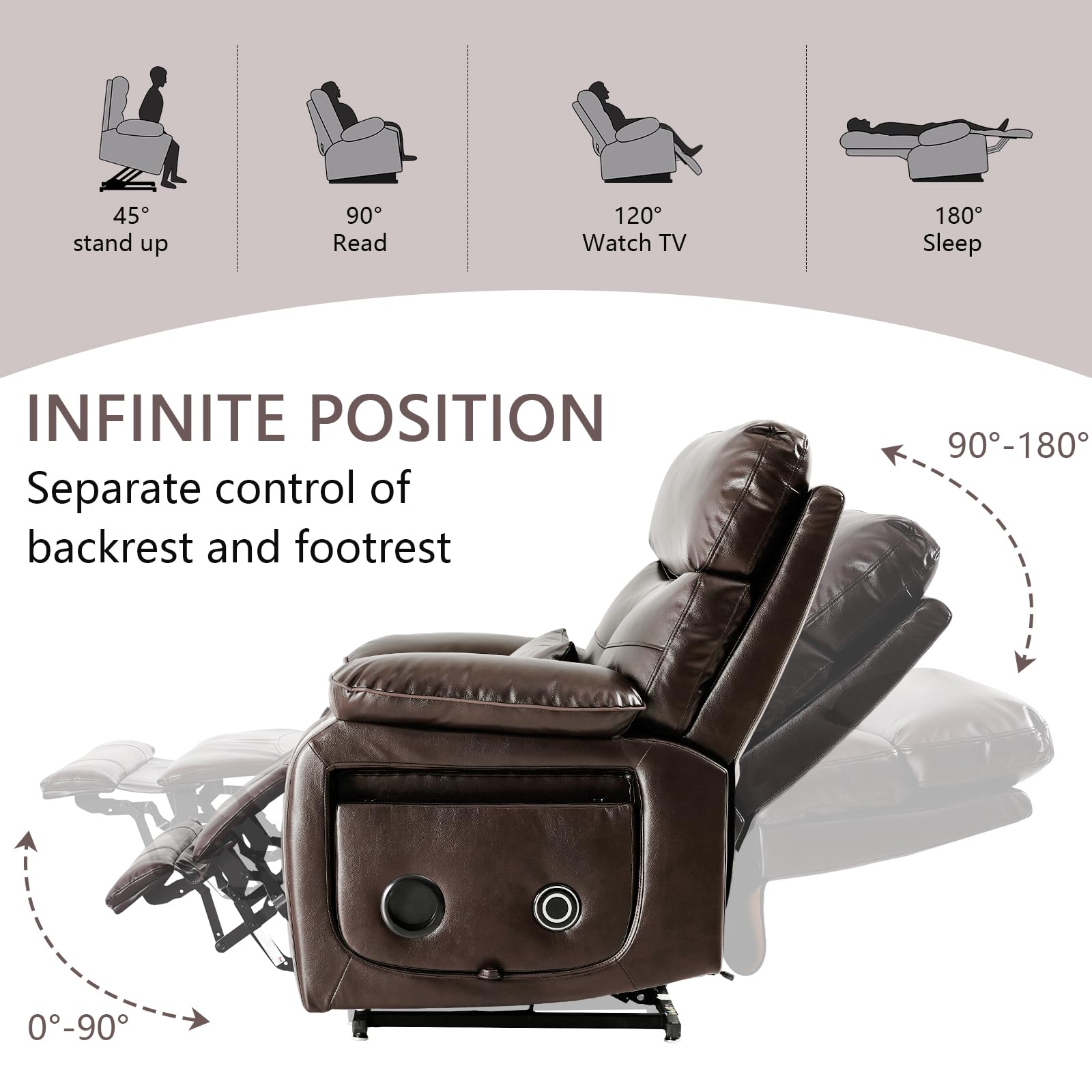 Dual Motor Infinite Position Power Lift Recliner Chair