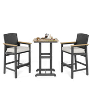 3-Piece Outdoor Patio Bar Set with Table & 2 Bar Stools