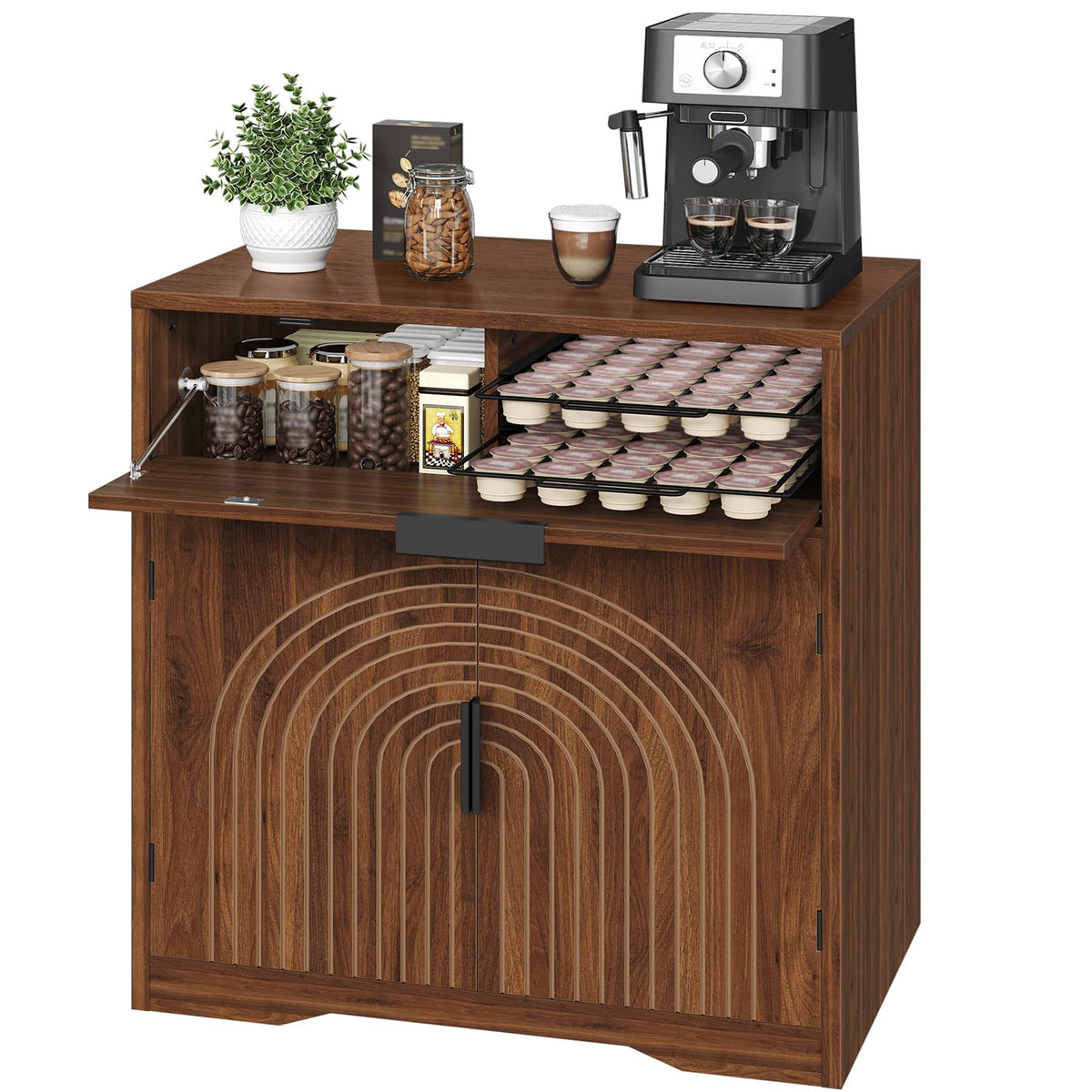 YATINEY Buffet Cabinet, Coffee Bar Cabinet with Storage, Adjustable Shelf