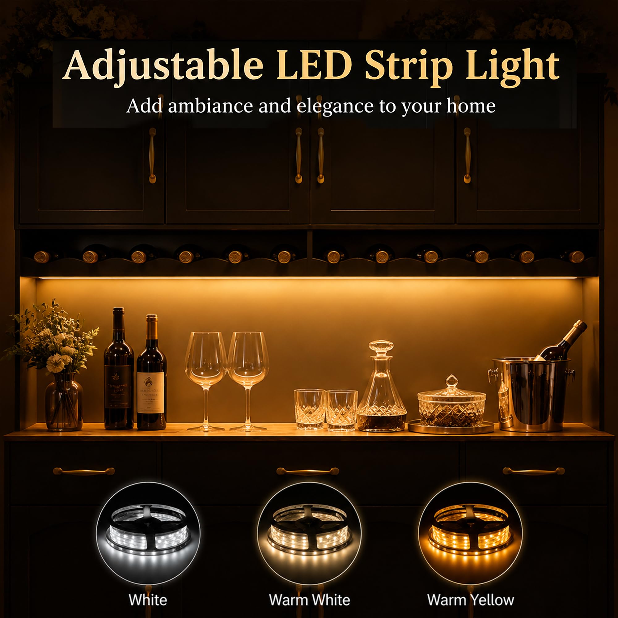 AXCIGOC 72" Tall Kitchen Pantry Cabinet with Charging Station 55" Wide Kitchen Hutch Cabinet with LED Light and Countertop Large Kitchen Cabinet with Adjustable Shelves and Wine Rack Black