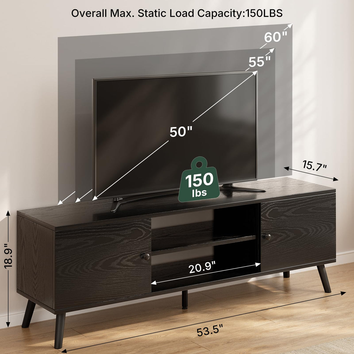 Mid-Century TV Stand with Storage