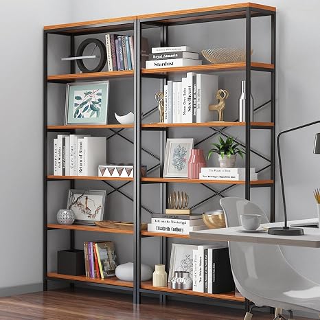 5-Tier Industrial Bookshelf