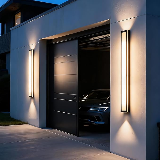 Long Outdoor LED Wall Sconce – 2 Pack, Dimmable 5CCT Linear Light