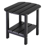 LZRS Double Adirondack Side Table, Outdoor Side Tables, End Tables for Patio, Backyard,Pool, Indoor Companion, Easy Maintenance & Weather Resistant(Black)