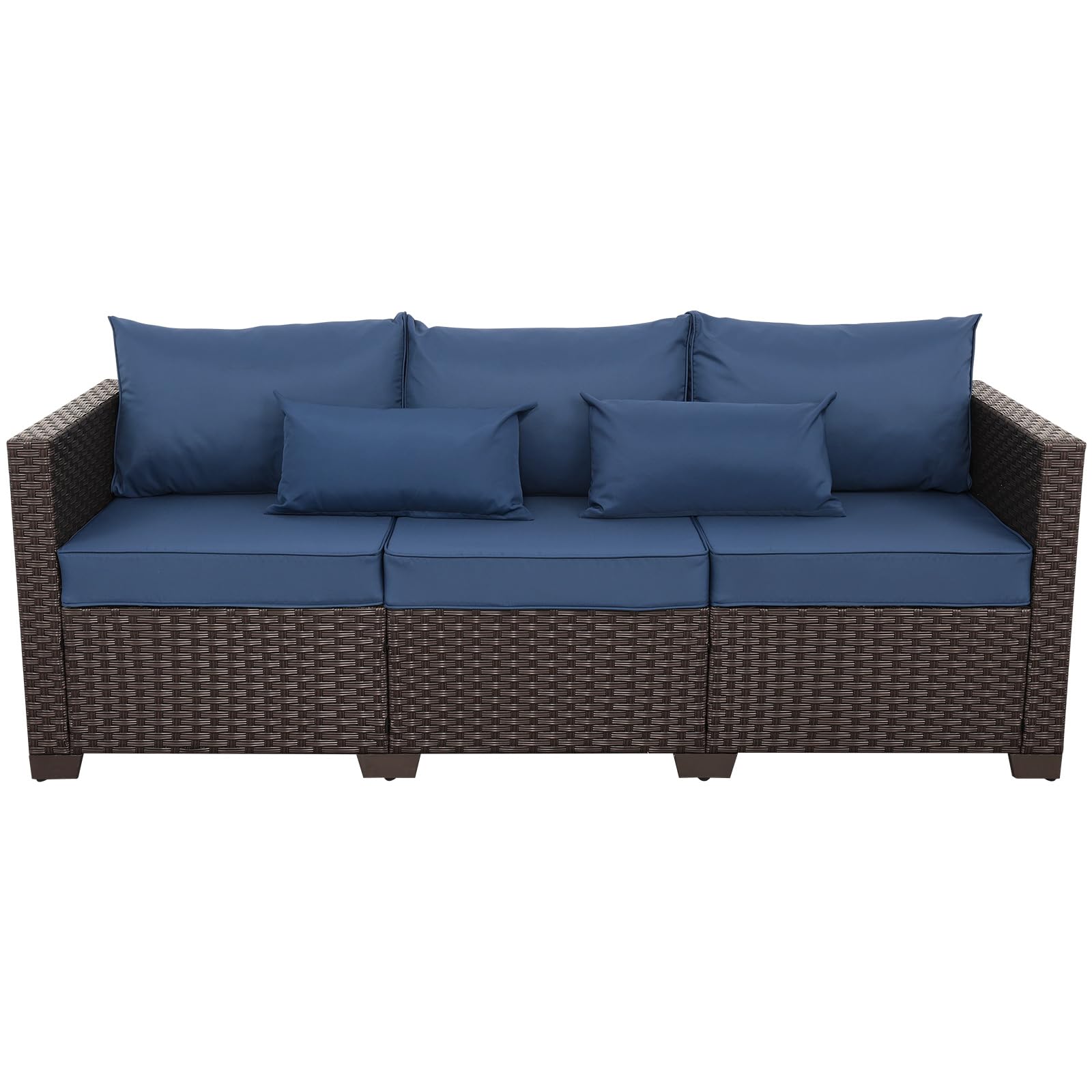 3-Seat Outdoor Wicker Patio Sofa