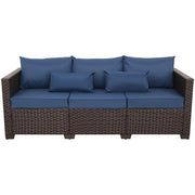 3-Seat Outdoor Wicker Patio Sofa