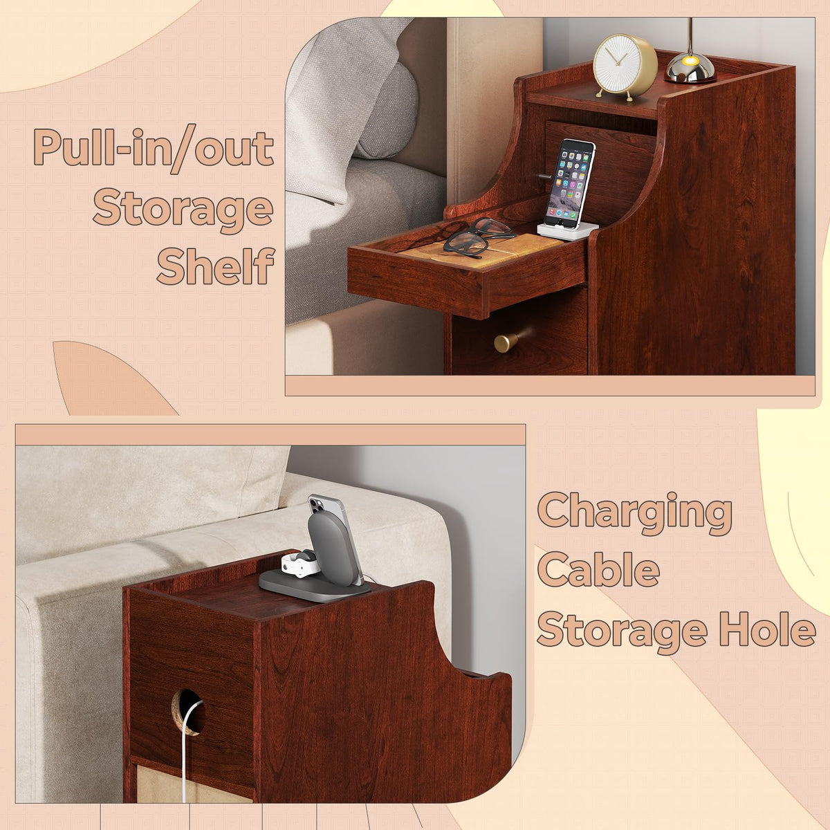 Slim 2-Drawer Nightstand
