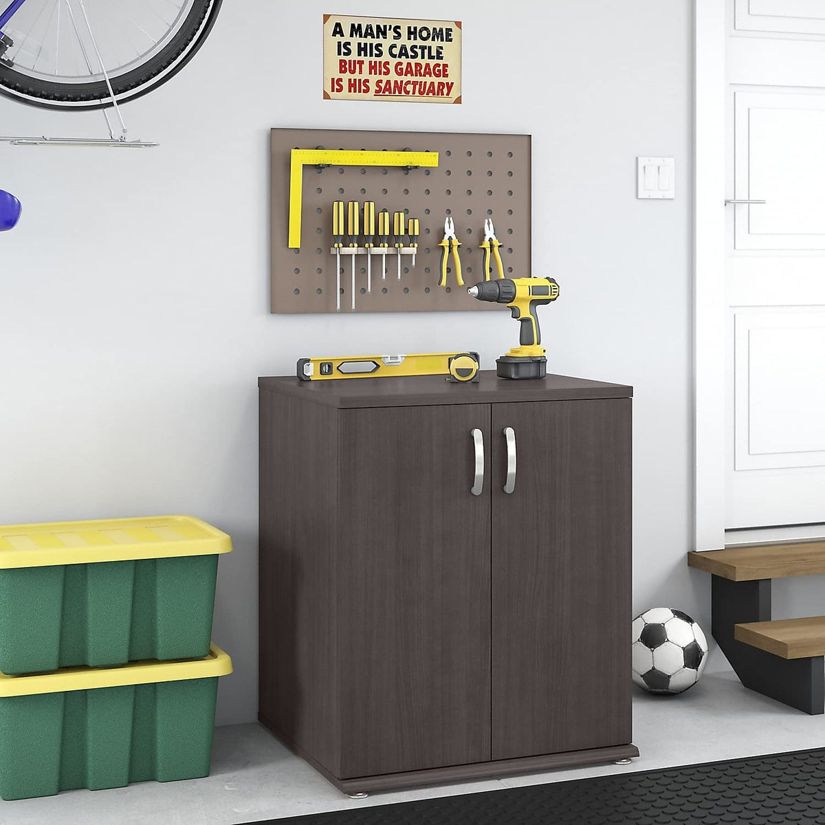 Gray 2-Door Storage Cabinet