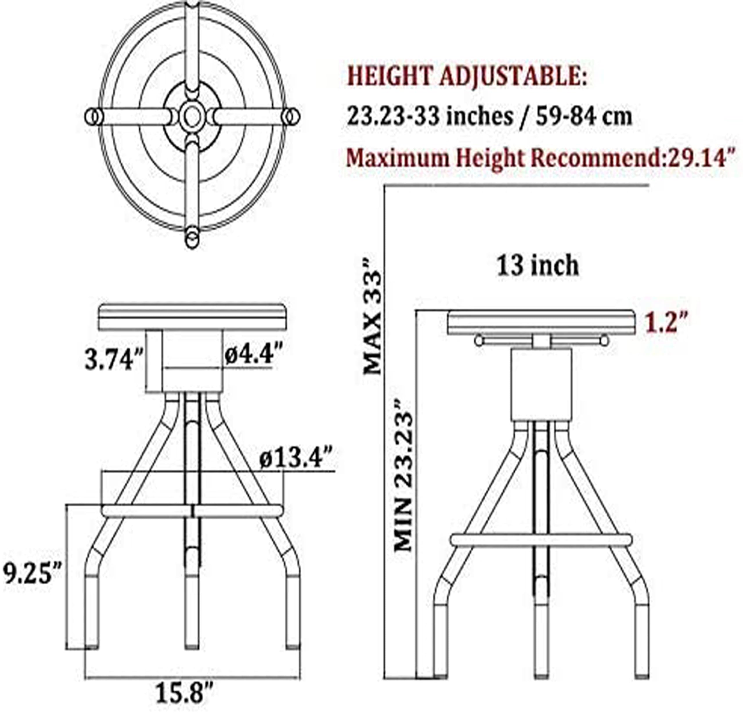 Industrial Bar Table & 2 Swivel Stools Set
