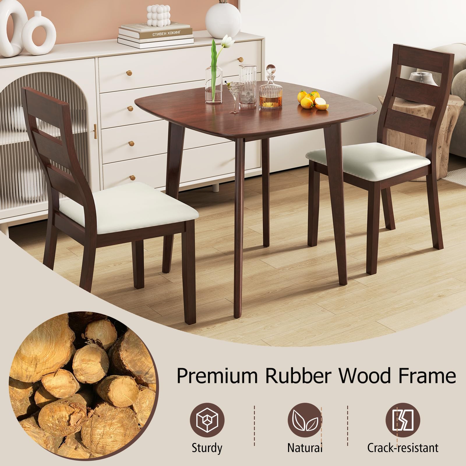 3-Piece Small Dining Table Set for 2