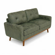 Faux Leather Tufted Loveseat
