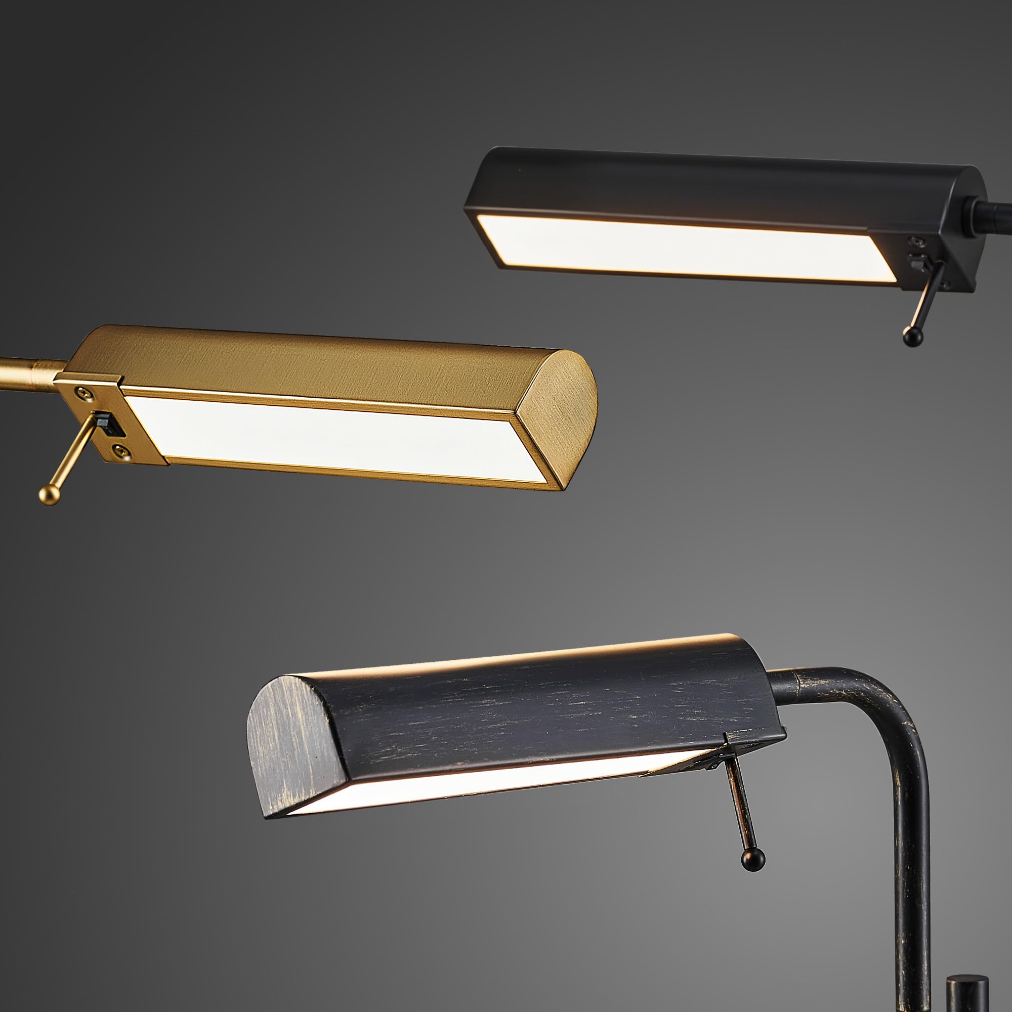 Industrial LED Floor Lamp with Adjustable Swing Arm